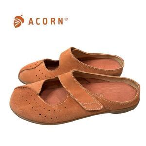 ACORN Women's Liv Mary Jane Terracotta Suede Leather Mules 10
